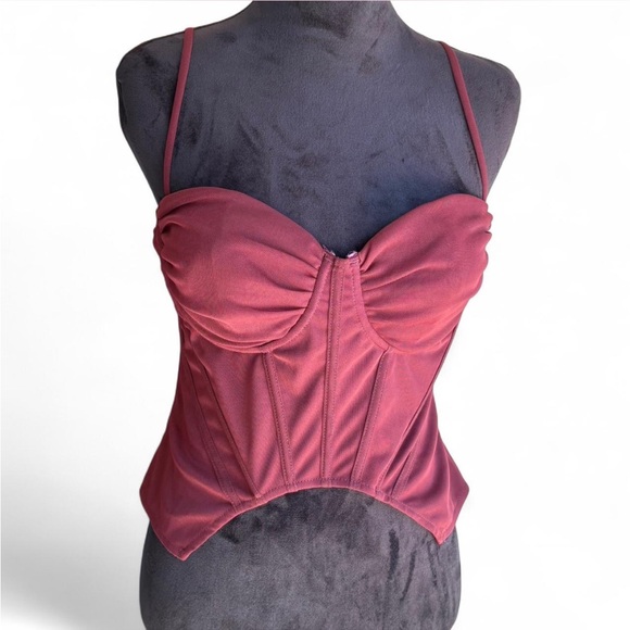 Fashion Nova Tops - Fashion Nova Deep Red Bustier Bra NEW MAROON XL